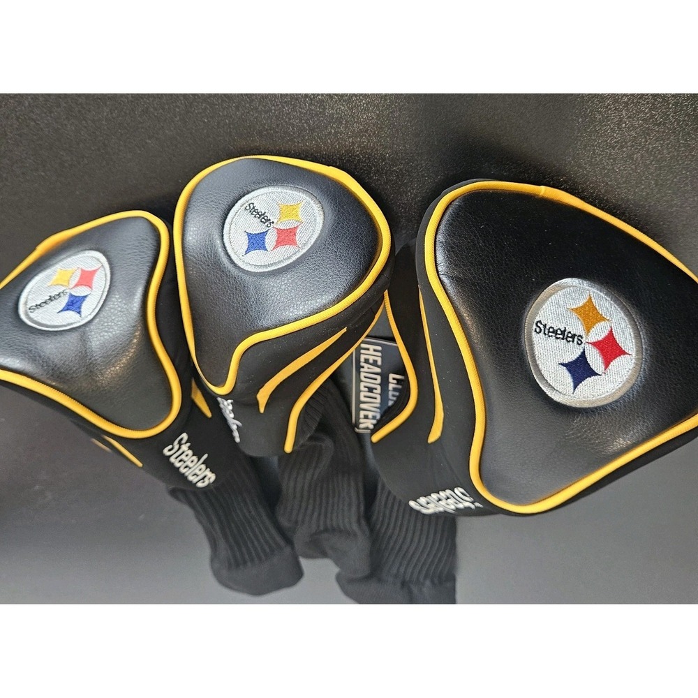 NWT NFL Pittsburgh Steelers Golf Club Covers Set Of 3 Drivers